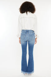 Kancan High Rise Frayed Hem Jeans - Stretchy Denim Fashion with Classic 5-Pocket Design